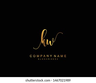 Initial KW beauty monogram and elegant logo design, handwriting logo of initial signature, wedding, fashion, floral and botanical with creative template.