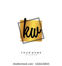 Initial KW handwriting logo vector