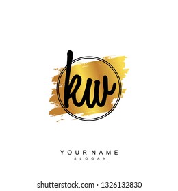 Initial KW handwriting logo vector