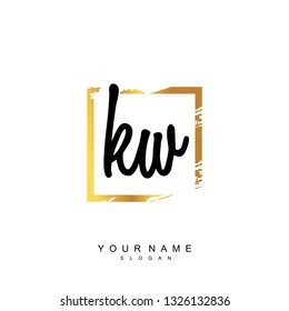 Initial KW handwriting logo vector