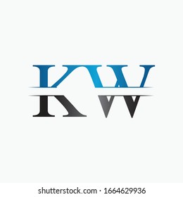 Initial KW letter Logo Design vector Illustration. Abstract Letter KW logo Design
