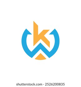 Anfangsbuchstaben Logo Design, WK-Buchstabe Logo Design Vektor Vorlage