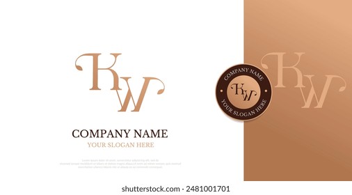 Initial KW Logo Design Vector 
