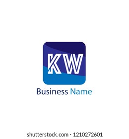 Initial KW Logo Template Design