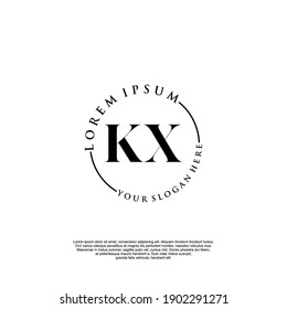 Initial KX beauty monogram and elegant logo design, handwriting logo of initial signature, wedding, fashion, floral and botanical with creative template.