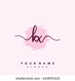 Initial KX handwriting logo template vector