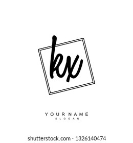 Initial KX handwriting logo vector