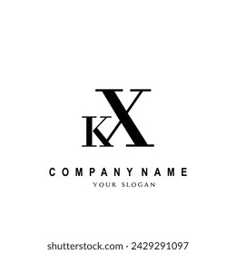Initial KX letter brand invitation title logotype trendy
