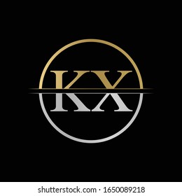 Initial KX letter Logo Design vector Illustration. Abstract Letter KX logo Design