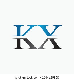 Initial KX letter Logo Design vector Illustration. Abstract Letter KX logo Design