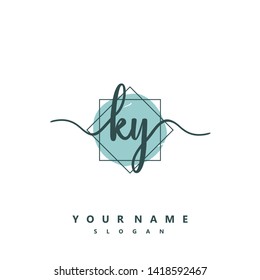 Initial KY handwriting logo template vector