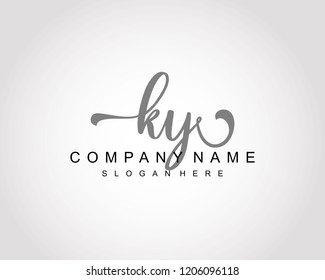 Initial KY handwriting logo vector