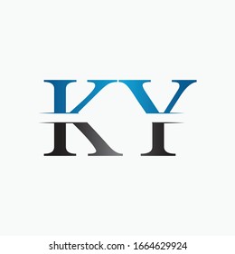 Letra KY inicial Ilustración vectorial de diseño con logotipo. Diseño del logotipo de la carta abstracta KY