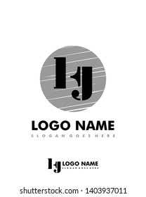 Initial KY negative space logo with circle template