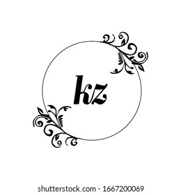 Initial KZ beauty monogram wedding elegant handwriting	
