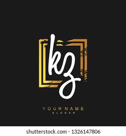 Initial KZ handwriting logo vector