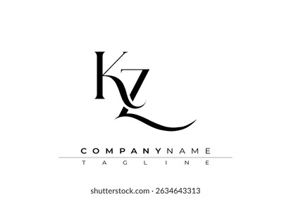 Initial KZ Logo Design Vector. Elegant Monogram Logo Design with Decorative Elements and Typography