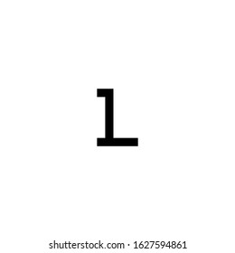Initial L or 1L Logo design vector. Illustration of Custom Letter L or 1L vector in black white color