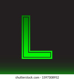 Initial L Abstract Minimal Premium Light Green Gradient Logo Icon Black Background Isolated