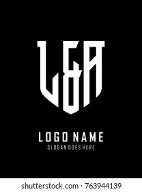 Initial L & A abstract shield logo template vector