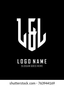 Initial L & L abstract shield logo template vector