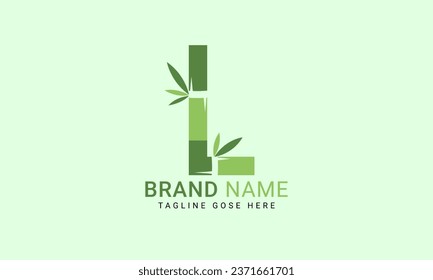 Initial L alphabet with bamboo leaf. eco-friendly logo concept. Letter L alphabet symbol for business and company identity