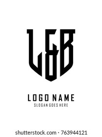 Initial L & B abstract shield logo template vector