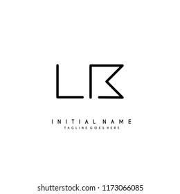 Initial L B minimalist modern logo identity vector
