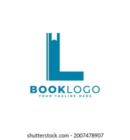 Initial L Book Logo Design. Usable for Education, Business and Building Logos. Flat Vector Logo Design Ideas Template Element