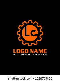Initial L & C gear logo template vector
