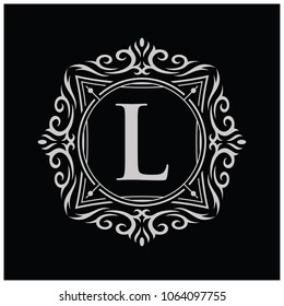 Initial L with a circular decoration Logo Design Template. Letter Icon Logo. Vector Illustration.