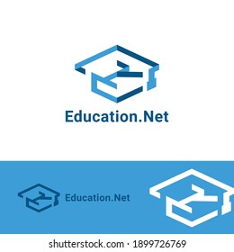 Initial L combine with toga hat icon for education business logo design template