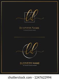 Initial L D LD handwriting logo vector. Letter handwritten logo template.