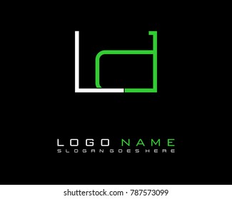 Initial L & D minimalist logo template vector