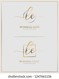 Initial L E LE handwriting logo vector. Letter handwritten logo template.