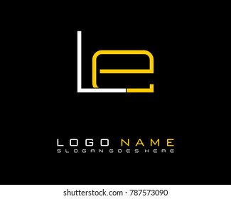 Initial L & E minimalist logo template vector