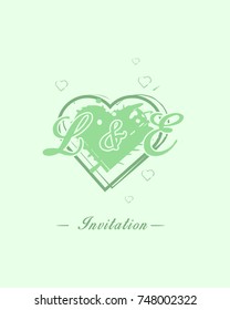 Initial L & E wedding invitation logo template vector