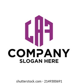 Vector inicial del logotipo L A F hexagonal