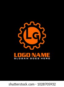 Initial L & G gear logo template vector