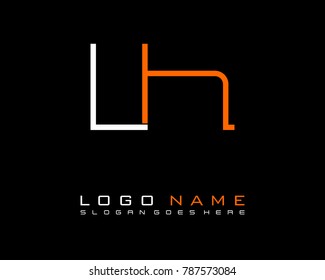 Initial L & H minimalist logo template vector