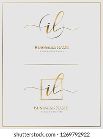 Initial I L IL handwriting logo vector. Letter handwritten logo template.