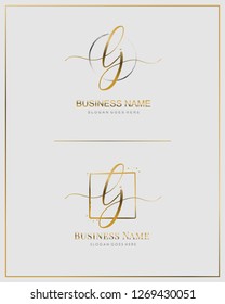 Initial L J LJ handwriting logo vector. Letter handwritten logo template.