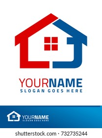 Initial L & J real estate logo template vector