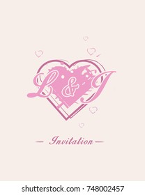 Initial L & J wedding invitation logo template vector