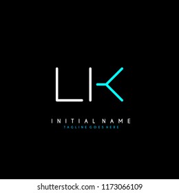 Initial L K minimalist modern logo identity vector