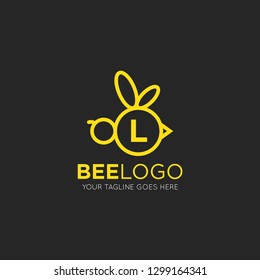 initial l letter bee logo vector illustration design template