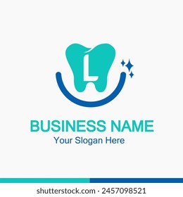 Initial L Letter for Dentist or Dental Clinic Modern Logo Idea. Dental Care, Teeth Care, Orthodontic, Dentistry Logo Concept