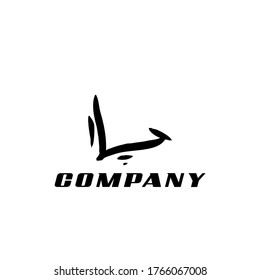Letra L inicial con estilo de etiqueta de graffiti para la plantilla de diseño del logotipo de negocios