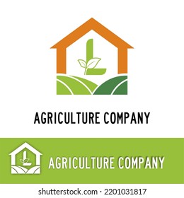 Initial l letter with land, leaves and house icon for Agriculture Farm house company logo concept idea