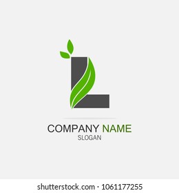 Initial L Letter With Leaf Logo

